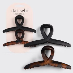 Black & Tort Loop Claw Clips 2pc Set - Large